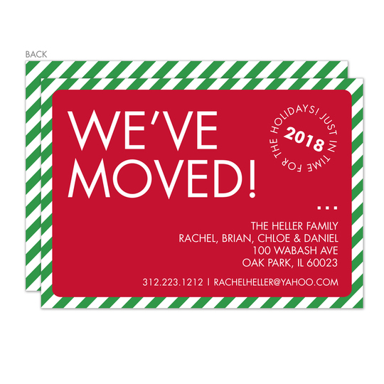 Red Holiday We've Moved Moving Announcements
